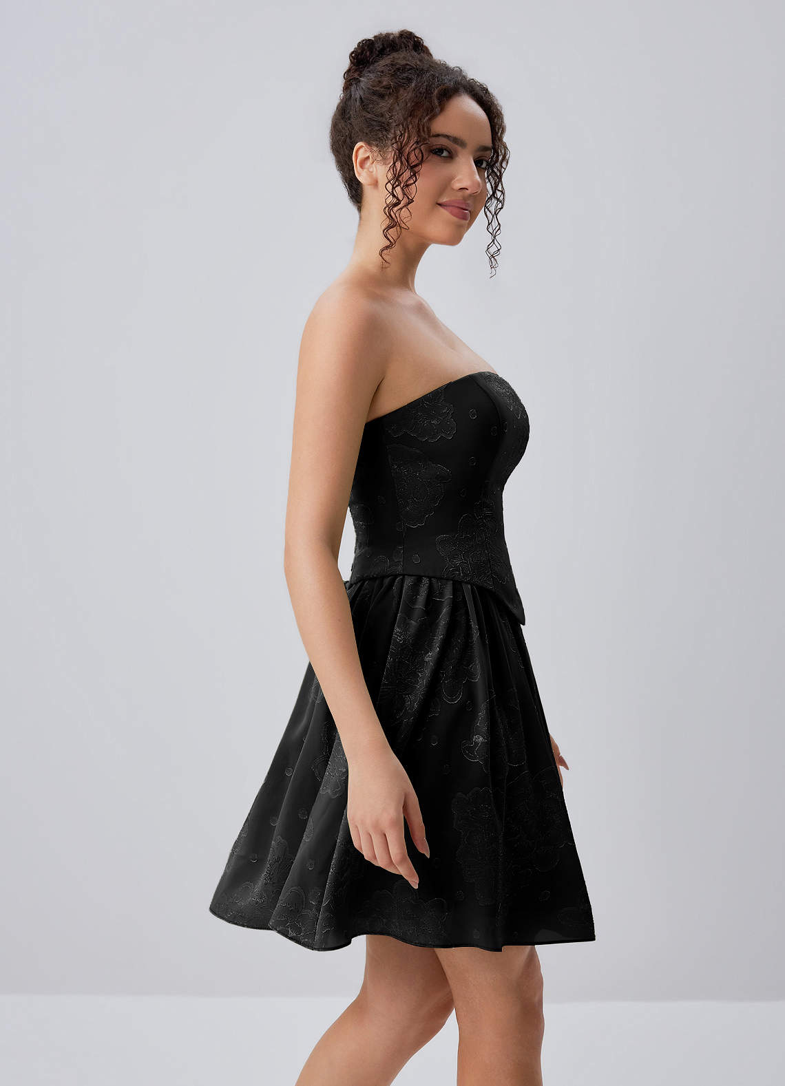 black two piece mini dress Azazie Corset A-Line Short Homecoming Dresses Lace Up Floral Burnout Straight Women Designer Brands What Color Shoes to Color:Toast Piece Mini Dress Set