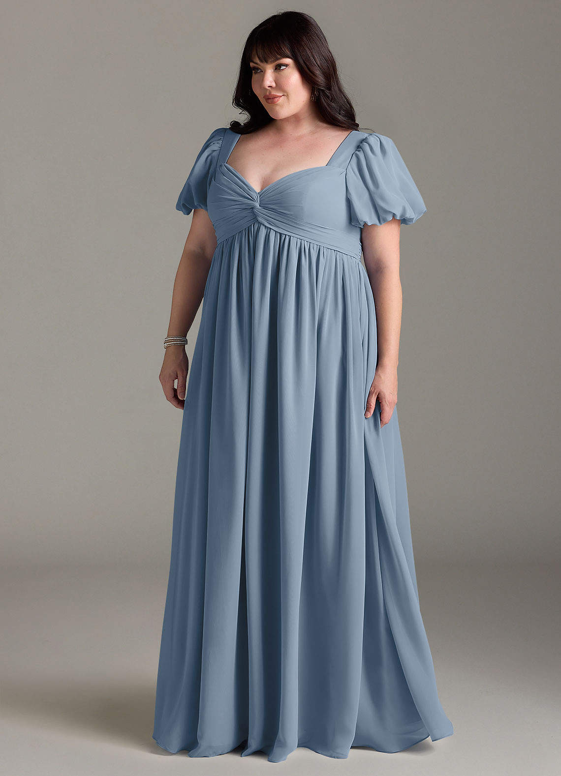 Azazie Madisynn Vestidos de dama de honra para maternidade Vestido Arco Comprimento do chão Chiffon image7