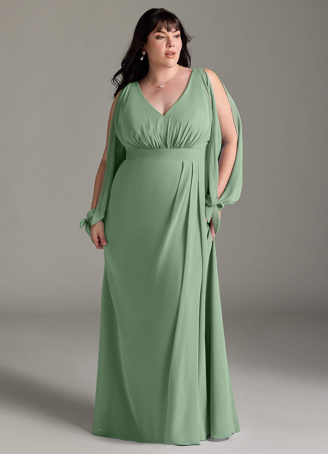 green emerald velvet dress Wedtrend Women Matcha Bridesmaid Dress with Slit A-Line Tiered Strapless Long Wedding Party Dress, Matcha / US12