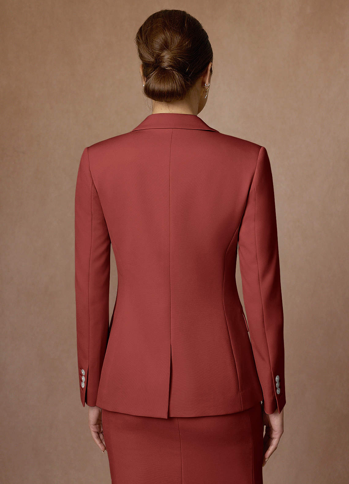 front Kennedy Terracotta Structured Stretch Dress