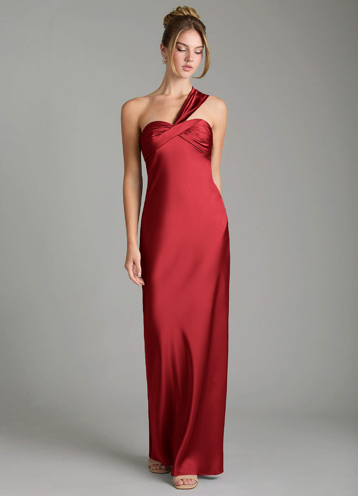scarlet red satin dress Valeria Scarlet Red Satin Luxury Maxi Dress With Long Sleeves