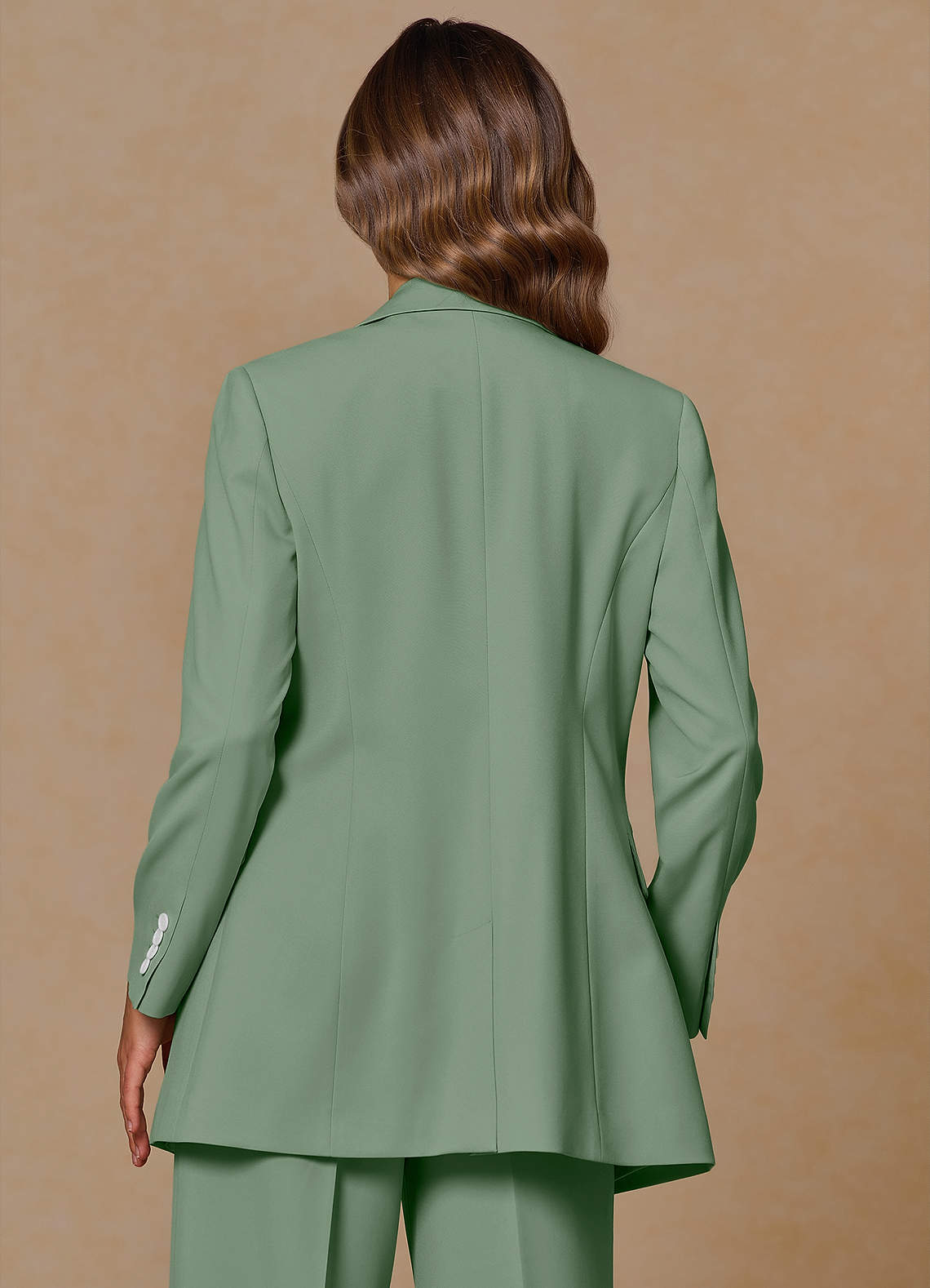 front Rowan Matcha Blazer met verfijnde weefstructuur en functionele eigenschappen