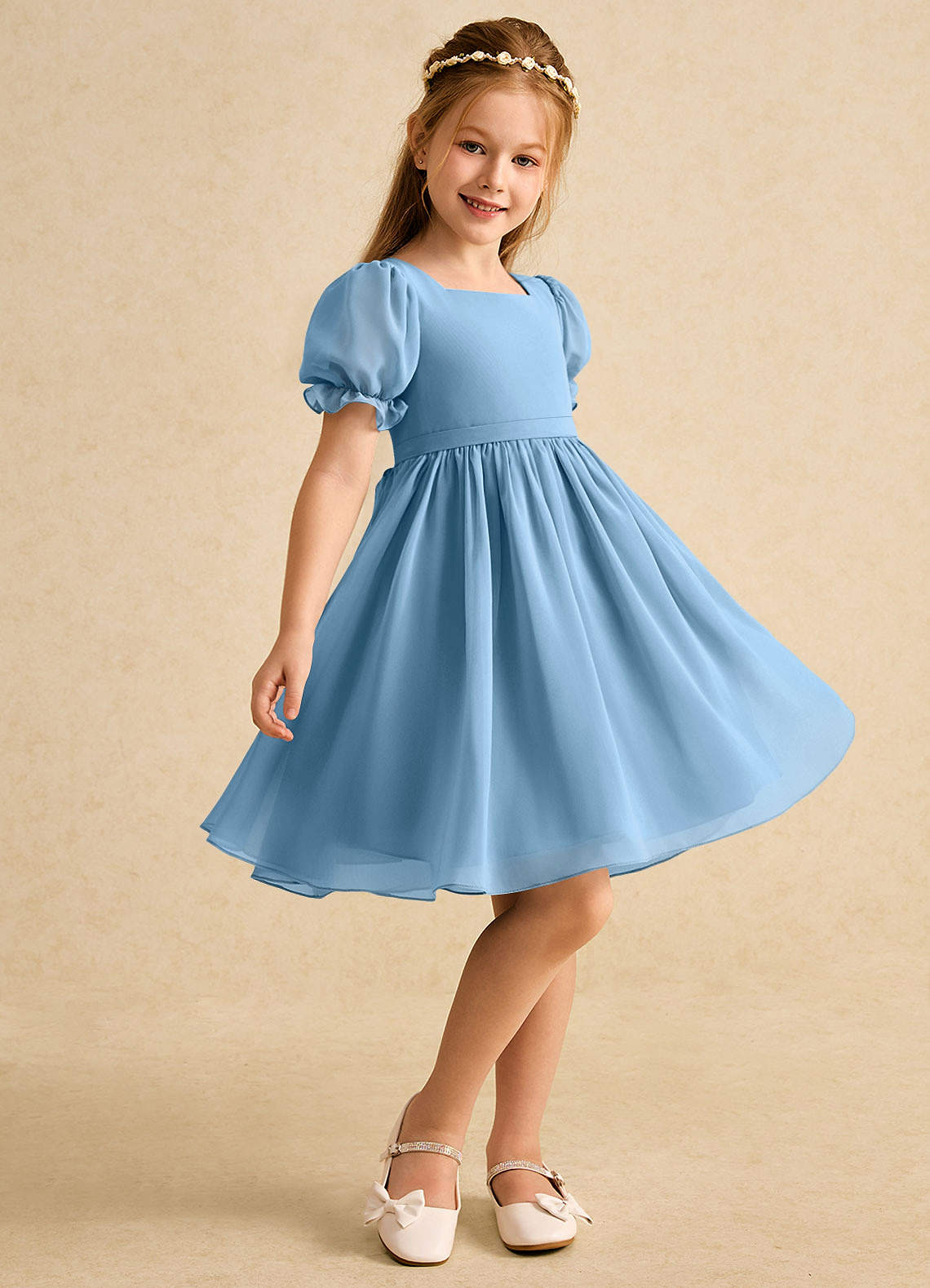 blue dress off shoulder Zapaka Women Off the Shoulder White Blue Floral Bridesmaid Dress with Ruffles Boho Long Wedding Guest Dress, Blue / US16 main image 1