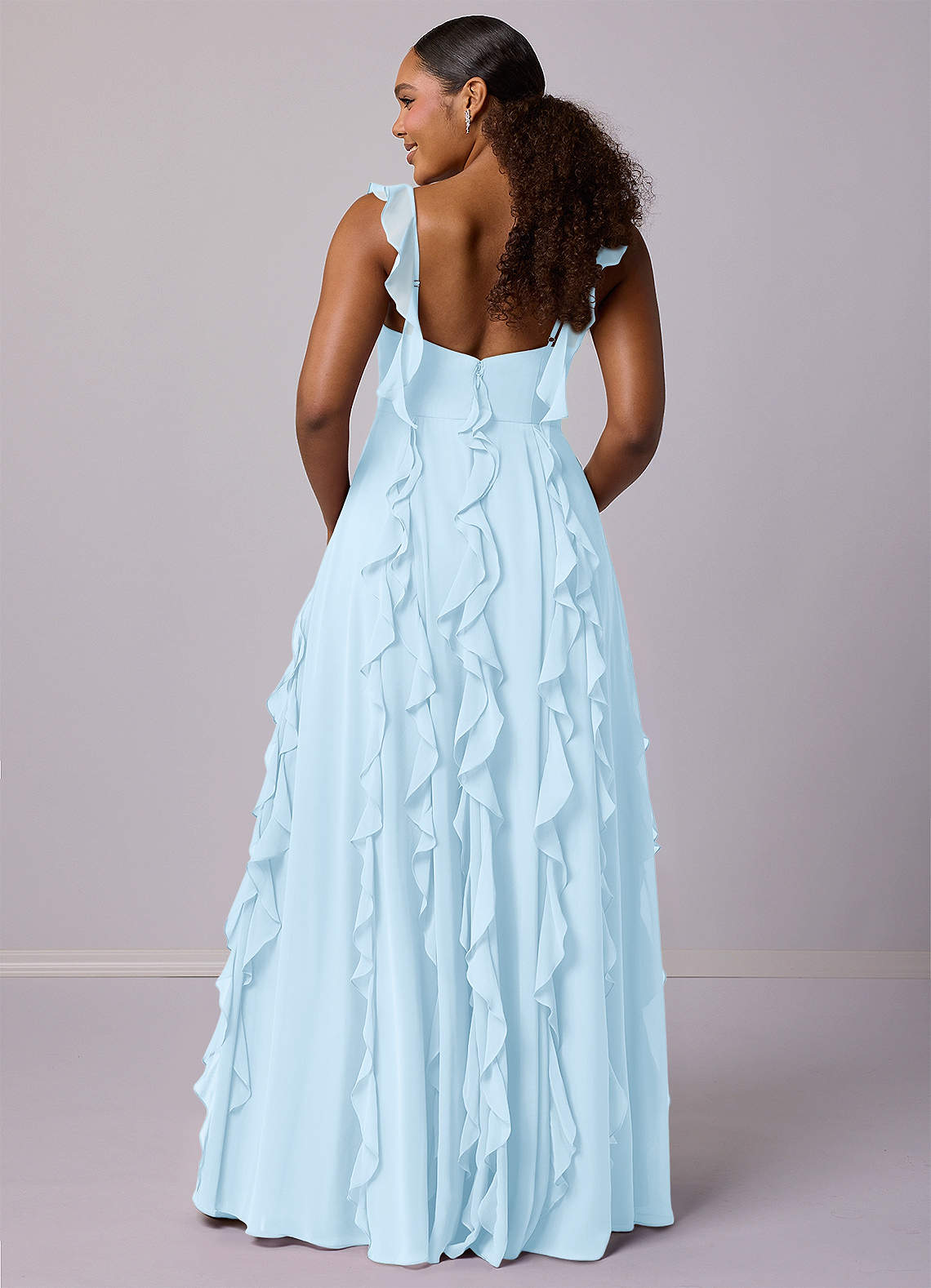 Barbie ♥ Azazie Bridesmaid Dresses Sky Blue A-Line with Pockets Chiffon Dress image10