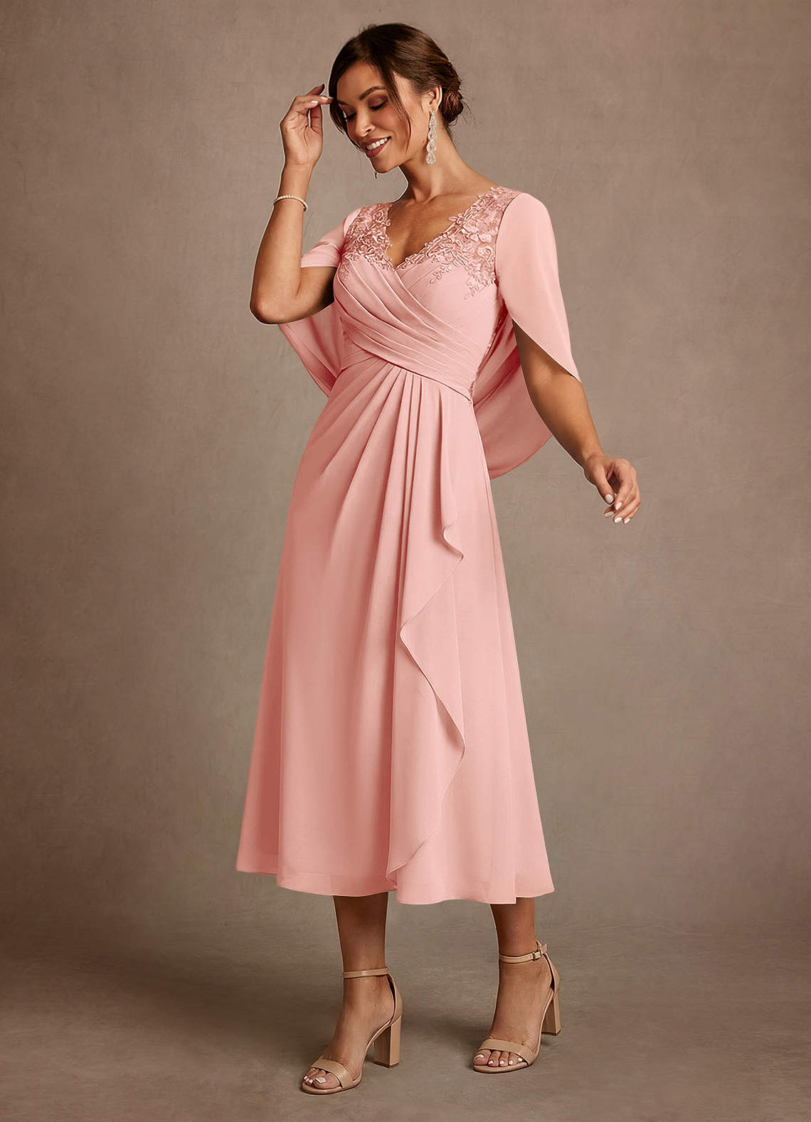 Azazie Forums Mother of the Bride Dresses Rosette A-Line Lace Dress image2