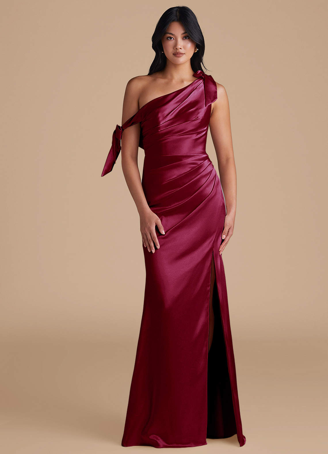 Xyla Merlot Bow Maxi Dress image1