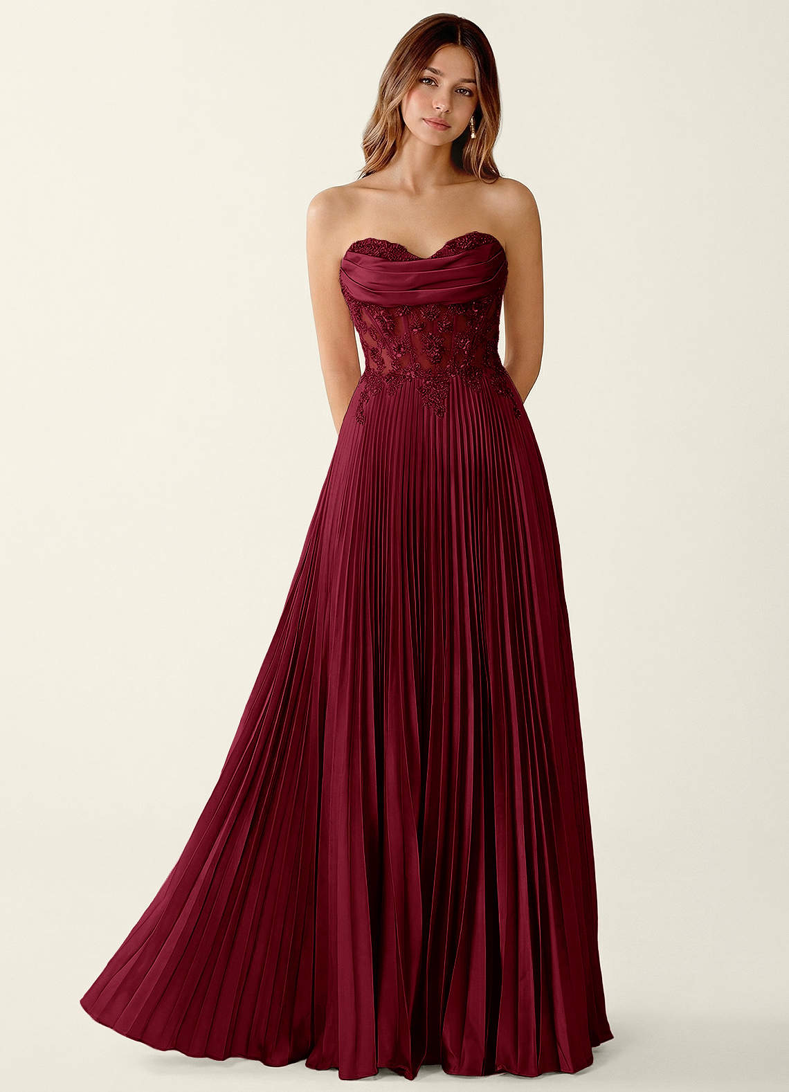 burgundy lace up dress Burgundy Sequin Lace-Up Back Long Prom Dress with Slit Burgundy / 2