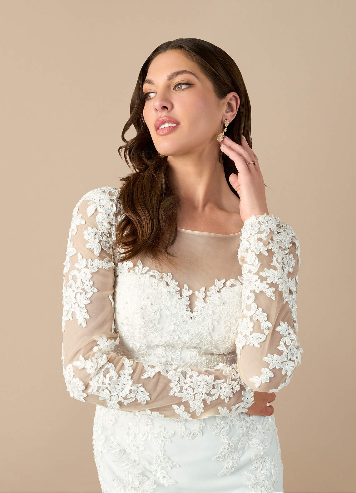 Diamond White A-Line Halter Sequins Tulle Dress main image 1