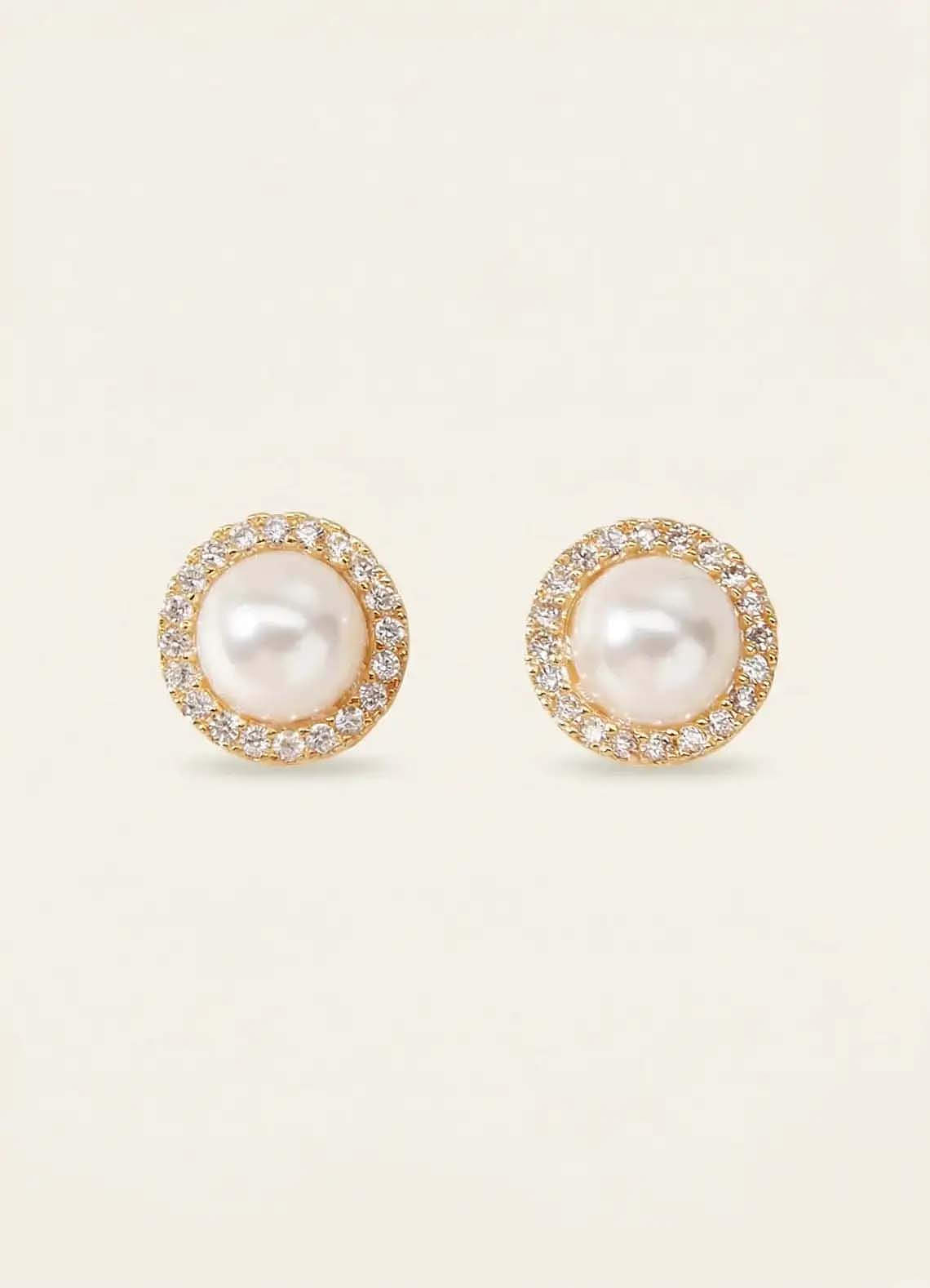 front Round Pearl Exquisite Jewelry Set