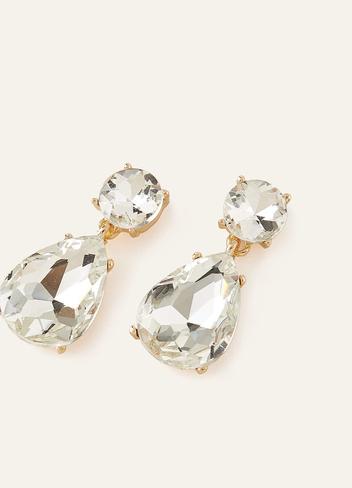 front Gemstone Pear Drop Earrings