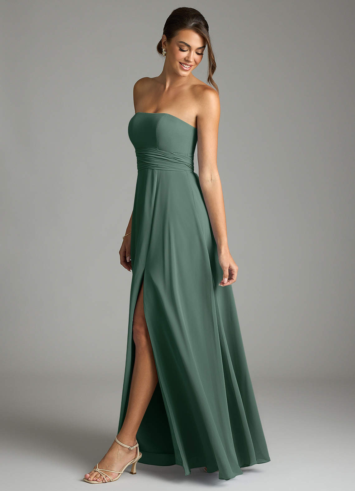 caspian sea bridesmaid dress BABARONI Sweetheart Neck Pleated Sheath Dress With Slit Lilac Plus Size, Lilac / US18 main image 0