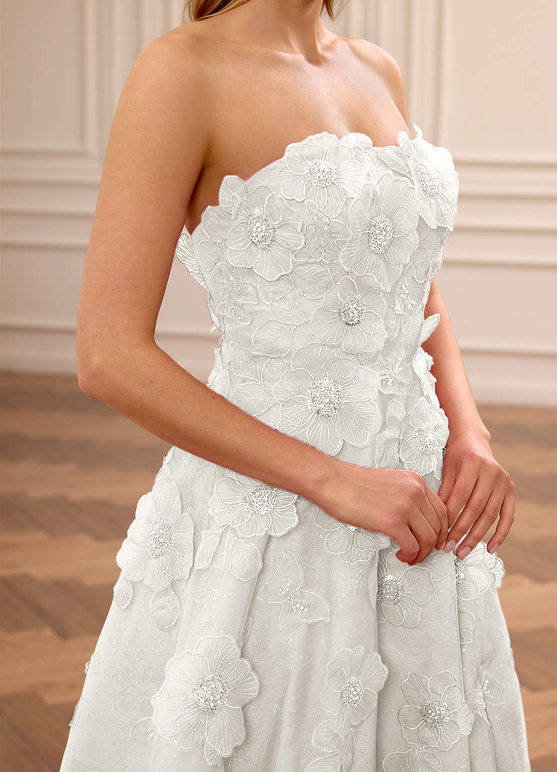 sachin and babi light blue dress Embroidered Bodice Ball Gown with Lace-Up Back