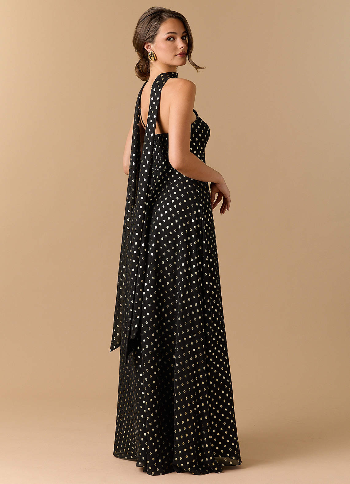 Kiera Black Gold Polkadot Maxi Dress | Azazie CA Kiera Black Gold Polkadot Maxi Dress | Azazie CA