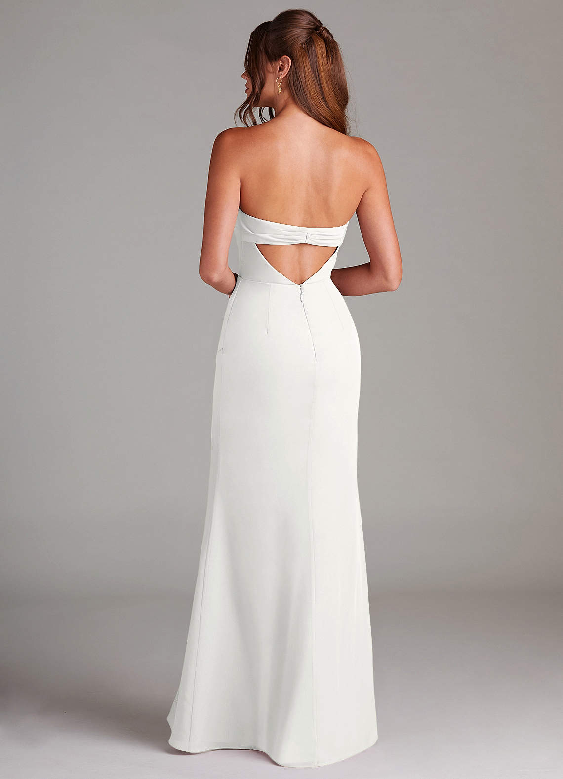 Azazie Leonis Bridesmaid Dresses White Sheath Strapless Chiffon Convertible Dress image4