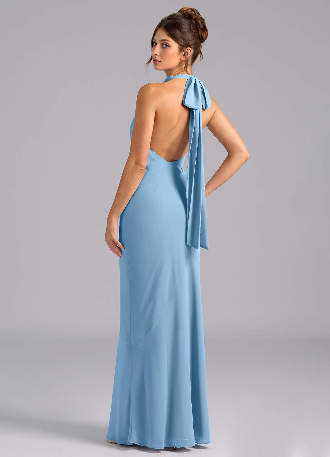 nahla formal satin mermaid dress Alayna Satin V-Neck Mermaid Formal Dress main image 1