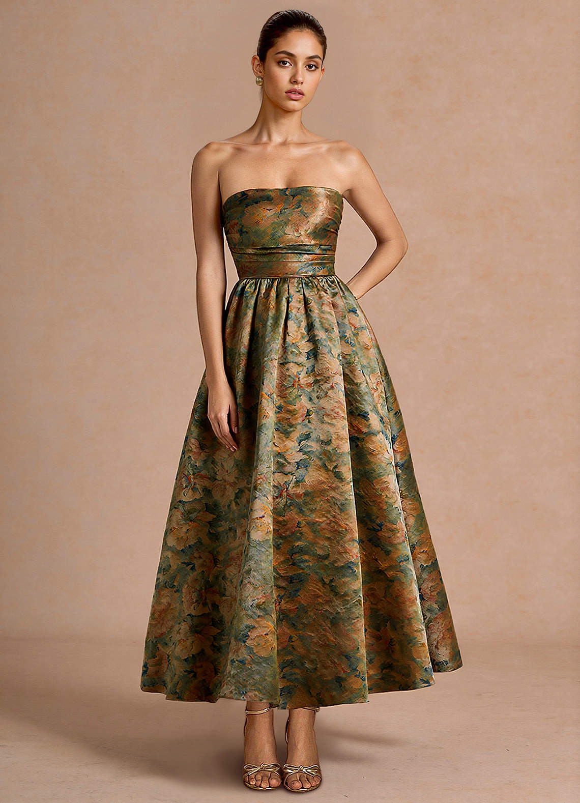 Ziva Vintage Teal Maxi Dress | Azazie