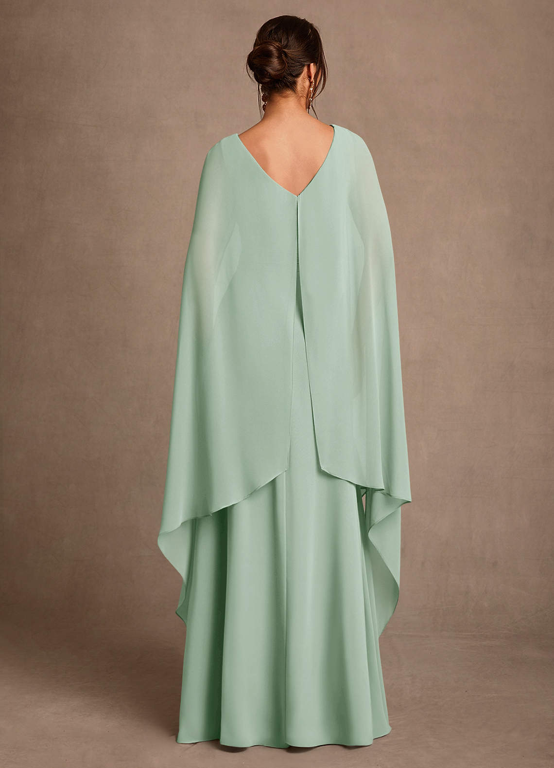 Azazie Liddie Mère de la mariée Robes Robe Trapèze en Mousseline de soie Plissée Agave image3