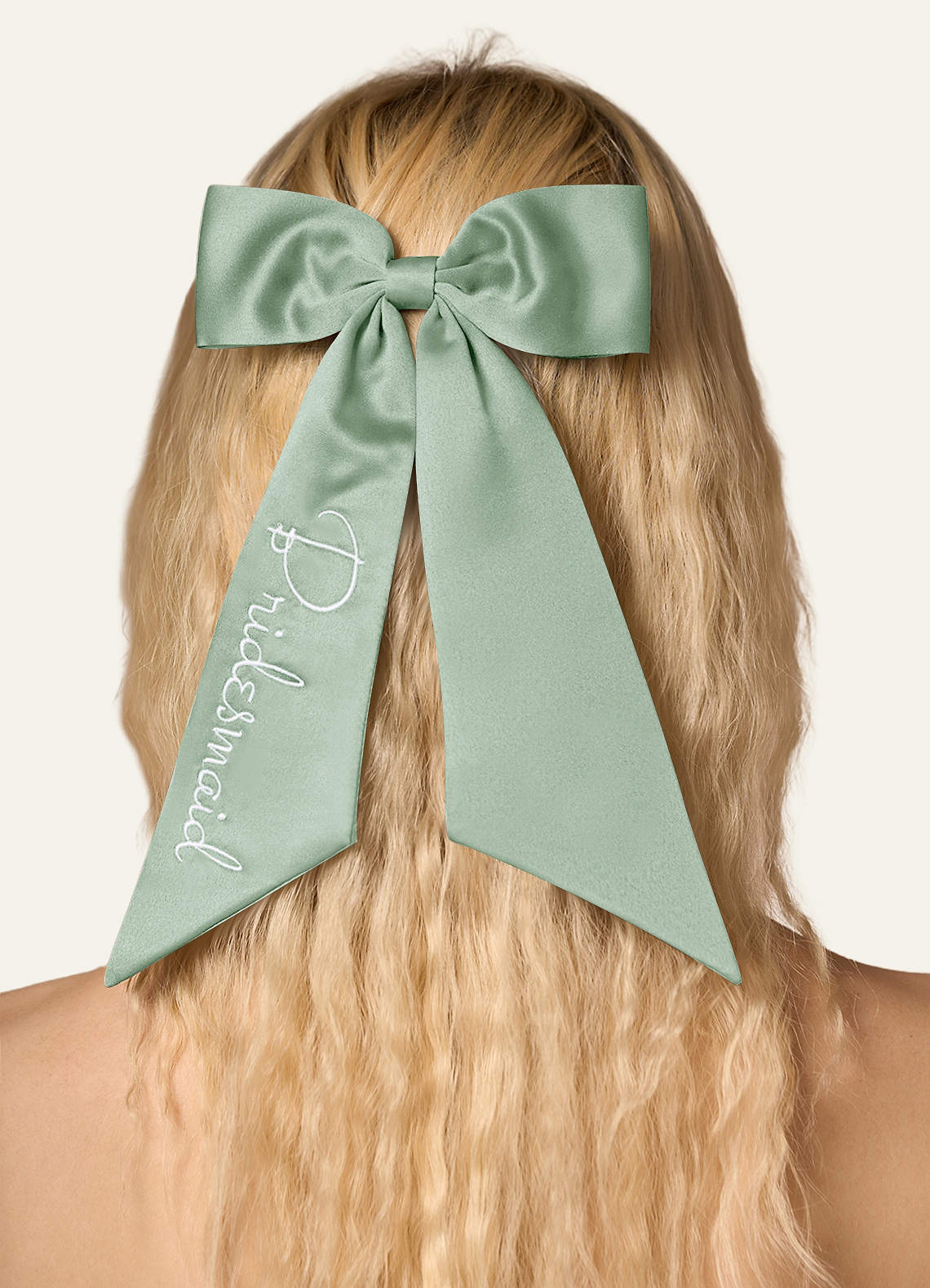 front Personalized Embroidered Matching Color Hair Bows