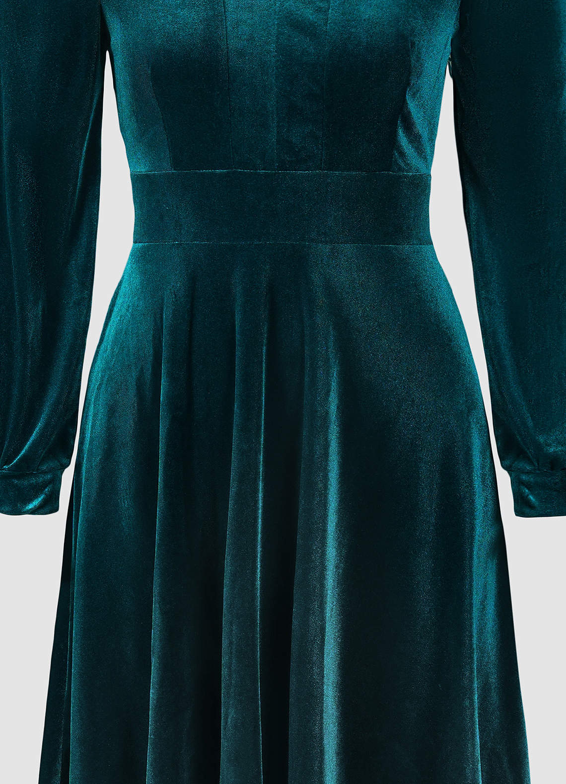 Crushin' It Dark Emerald Green Velvet Long Sleeve Maxi Dress image1