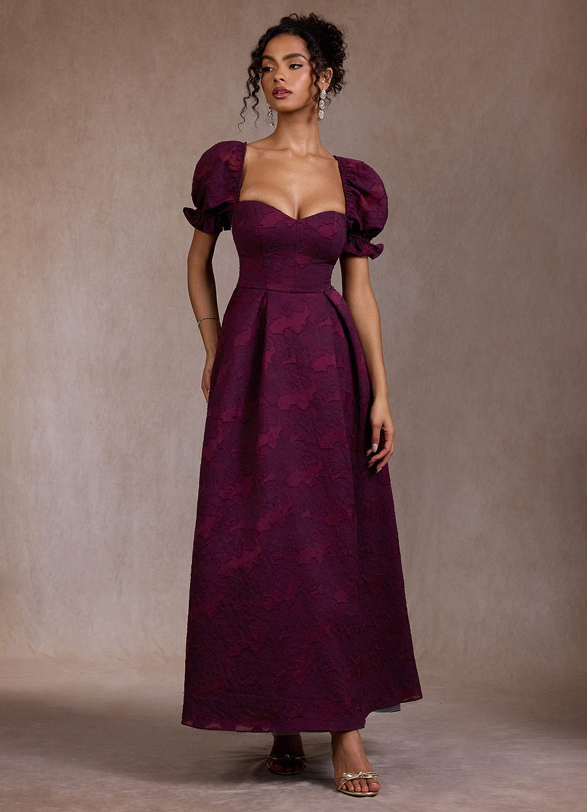 Gabby Plum Orchid Maxi Dress | Azazie