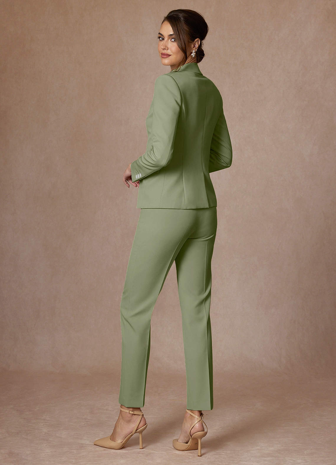 front Whitney Pistachio Structured Stretch Blazer