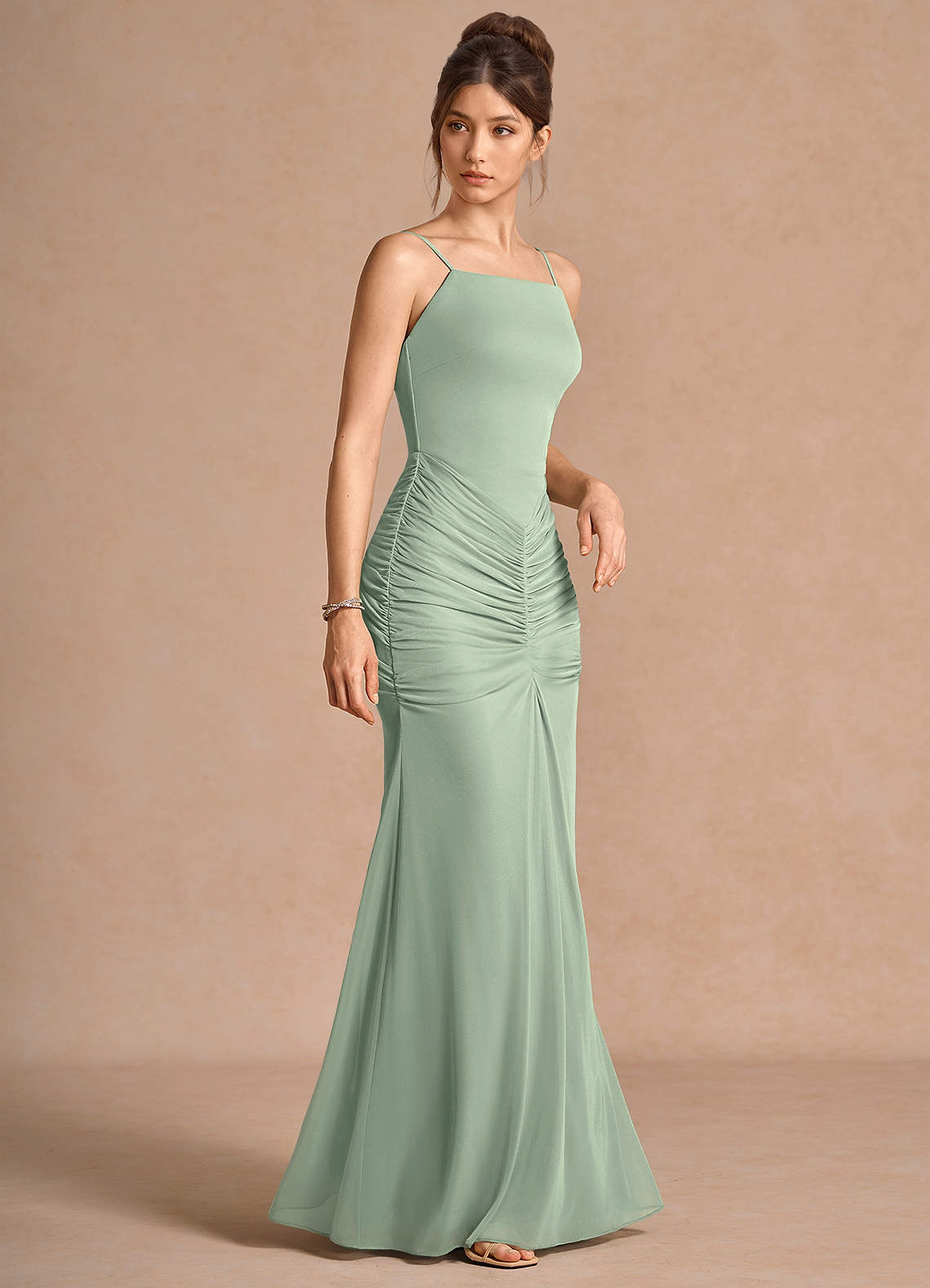 light green maxi dress formal Roisin BRAND: MAX STUDIO