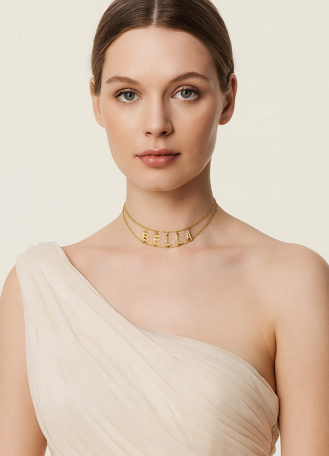 front Custom Name Choker Necklace