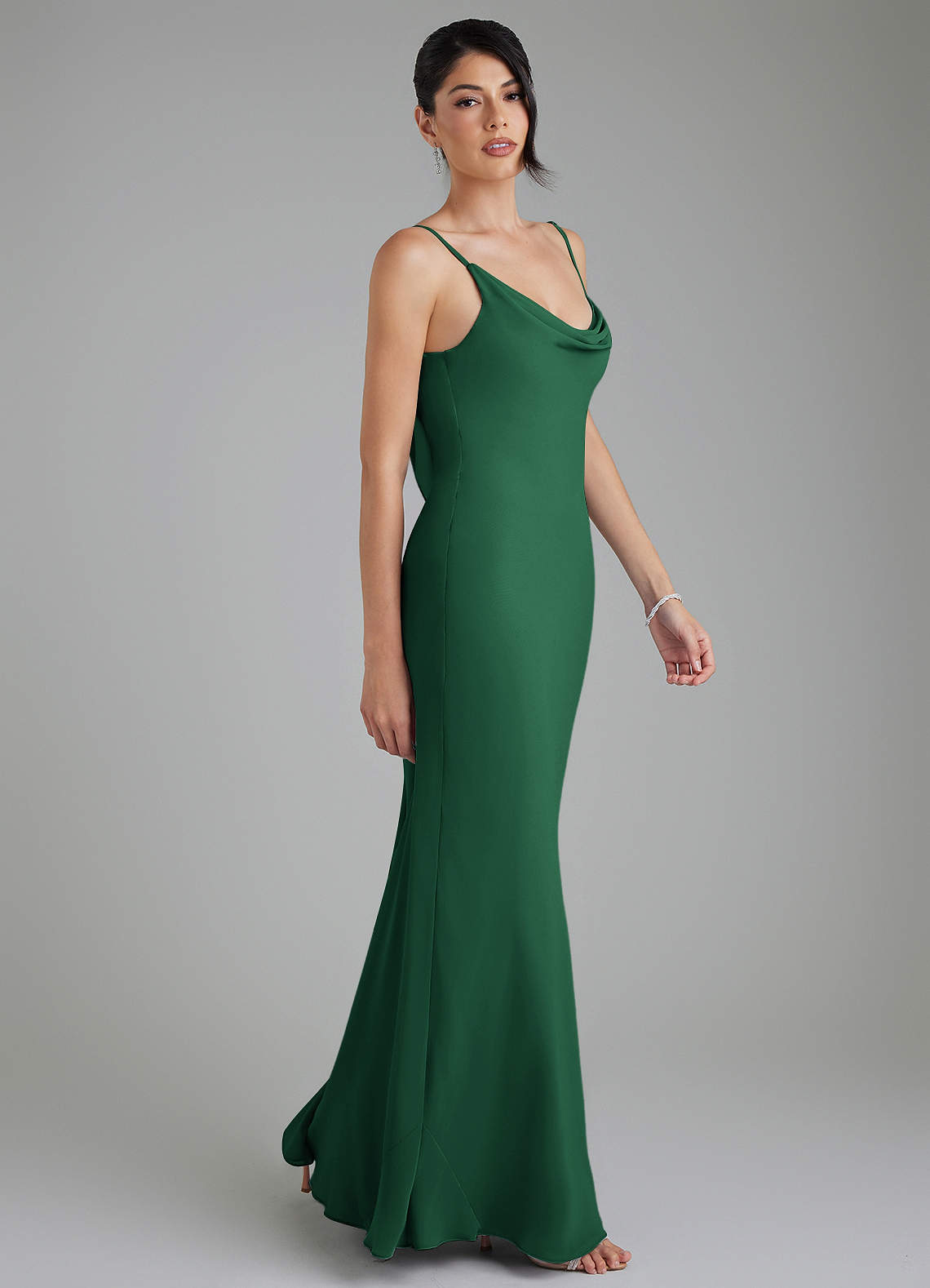 Azazie Veronica Dark Green Chiffon Bridesmaid Dresses