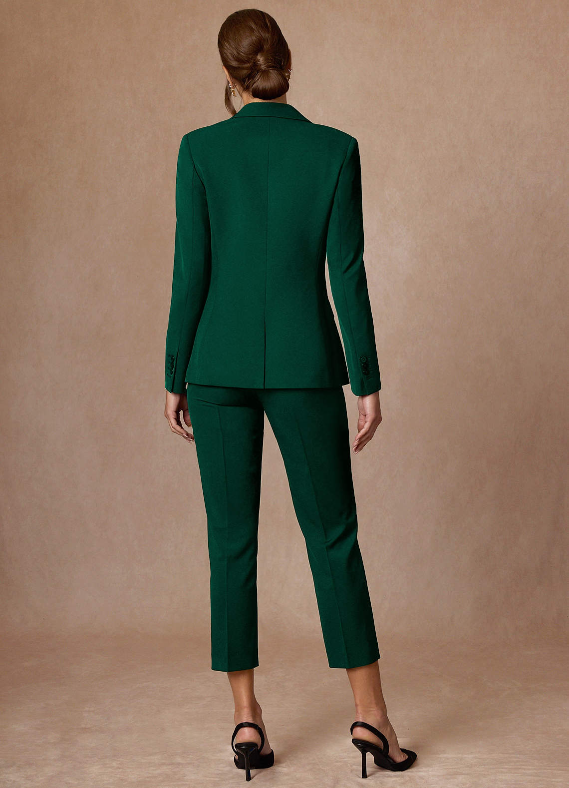 front Kennedy Emerald Refined Weave Performance Pants Suit