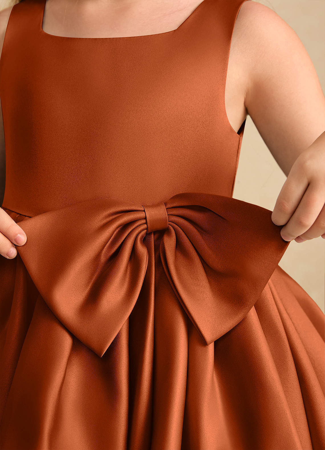 orange dress with bow in back Jersey One-Shoulder Bow Gown- Burnt Orange S