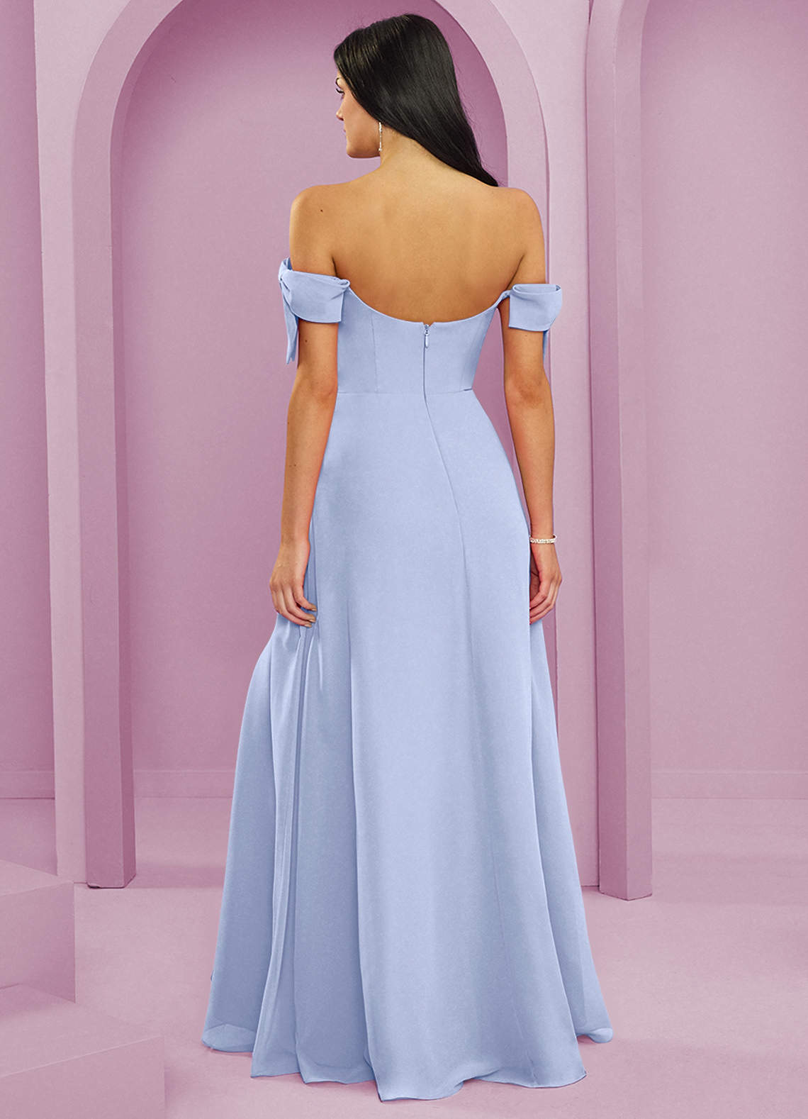 Barbie  AZAZIE 1045 Ready to Ship Ice Chiffon Bridesmaid Dresses | Azazie