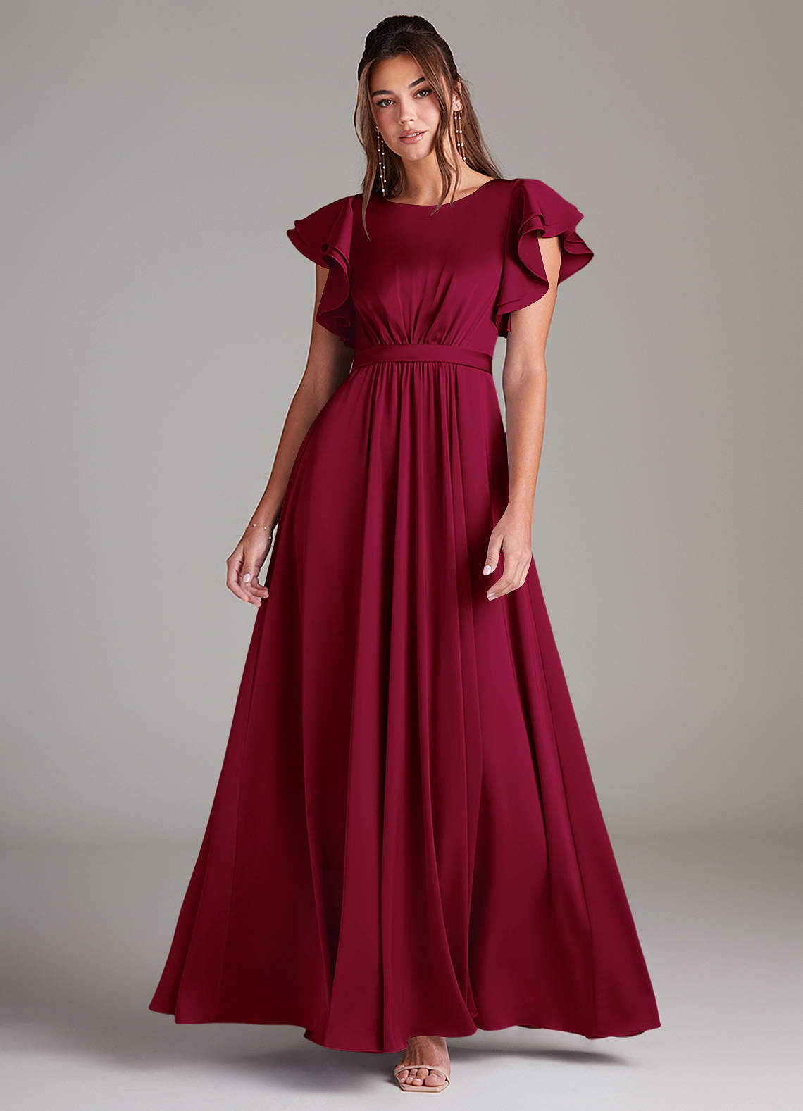 Modest maroon bridesmaid dresses hotsell