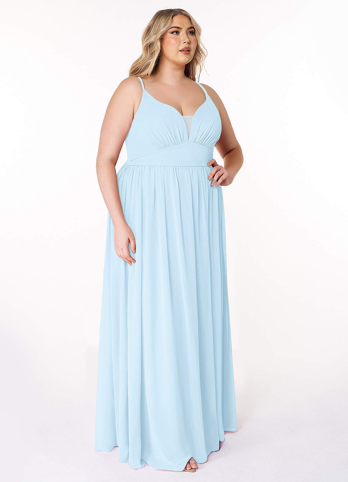 Plus size sky deals blue bridesmaid dresses