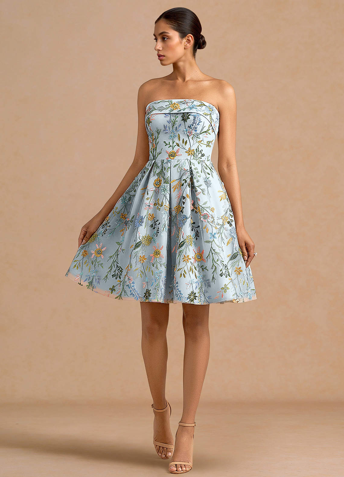 Evangeline Sky Blue Mini Dress | Azazie