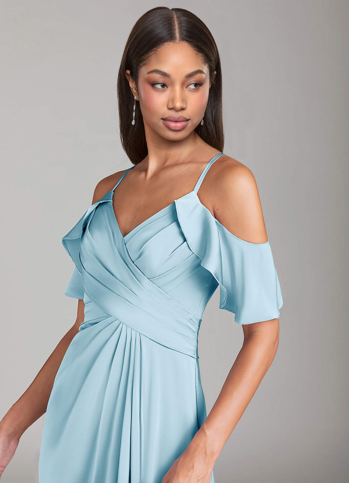 Ladies Dresses Light Blue Off The Shoulder Bridesmaid Dress WEDTREND Women  Bridesmaids A Line Off The