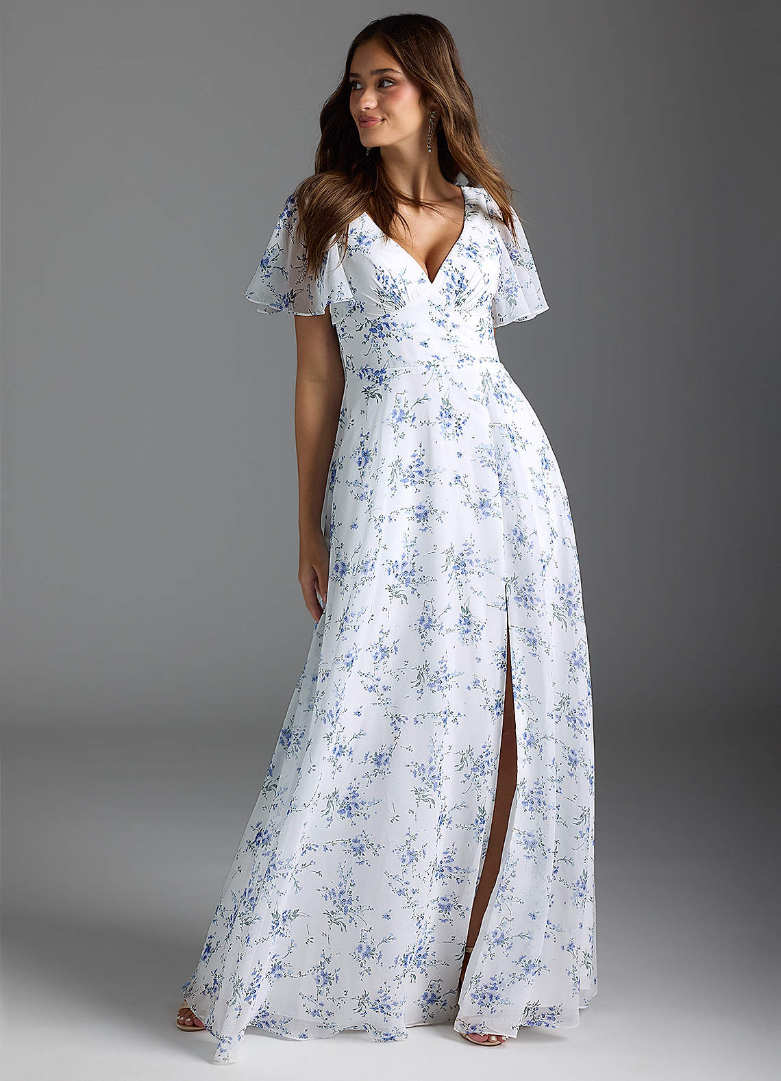 Azazie Kimber Blue Cottage Floral Bridesmaid Dresses | Azazie