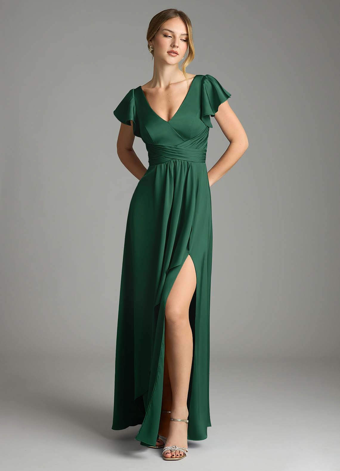 slim fit dress slacks Emerald Green Latin-Rhythm Dress On Sale main image 0