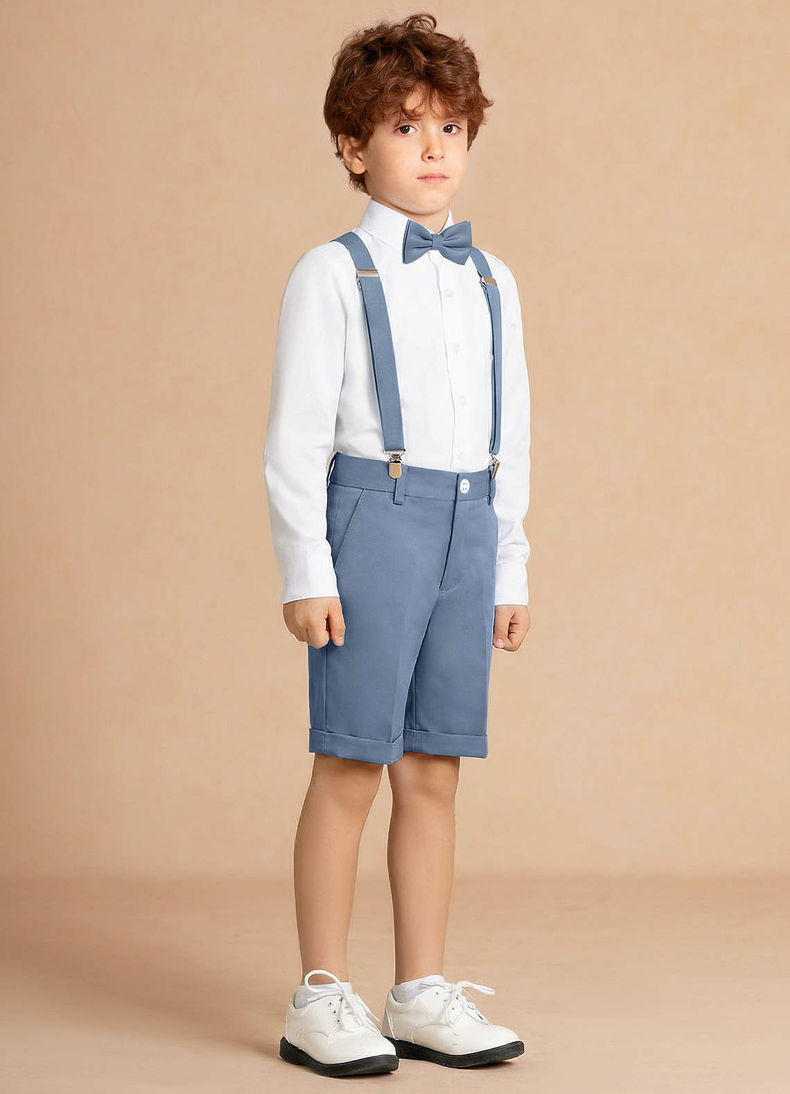 front Finn Dusty Blue Boy 4-Piece Shorts Suit