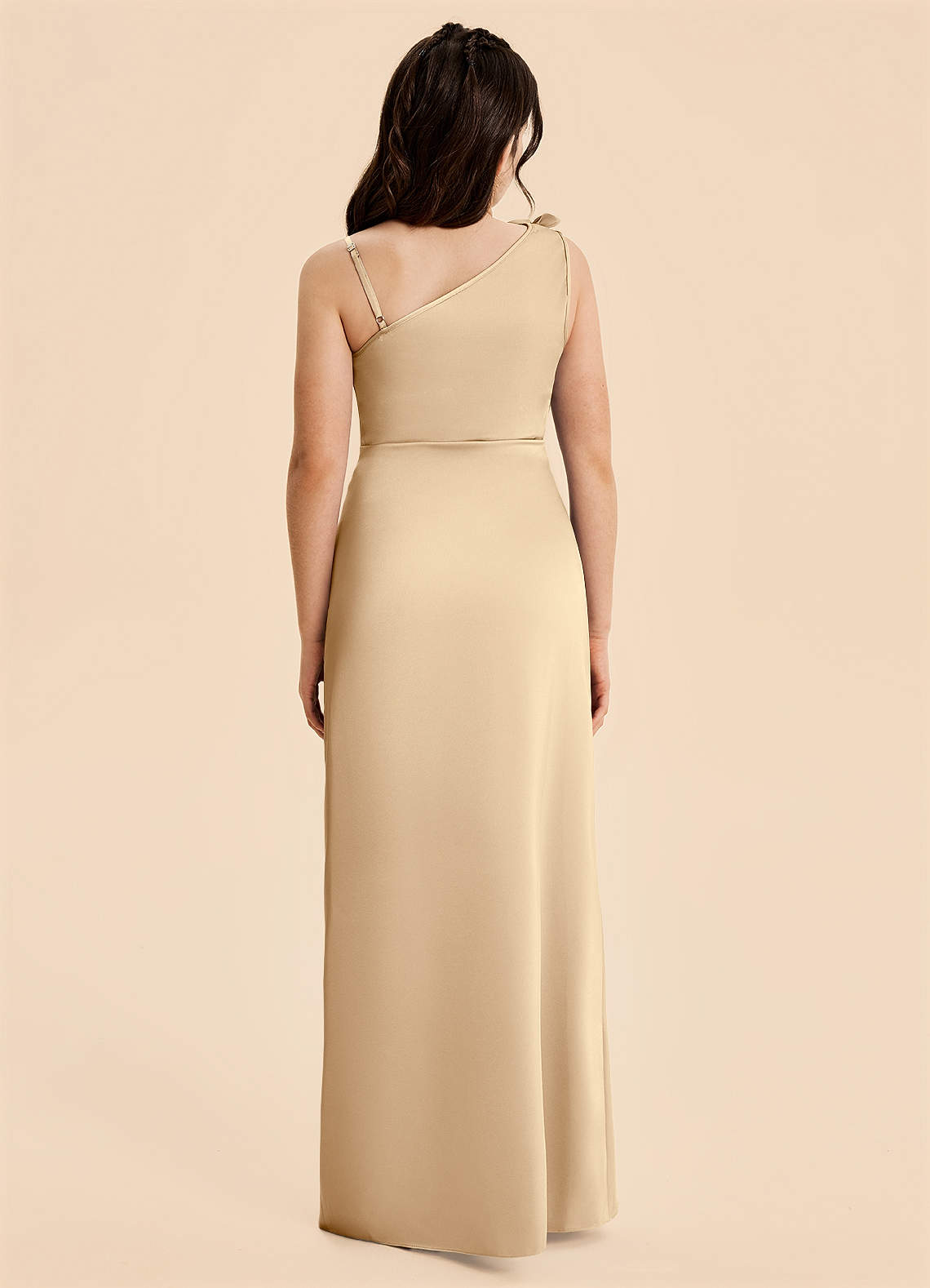 champagne junior bridesmaid dresses uk Neutral Champagne Bridesmaid Dress Matte Satin Size Large