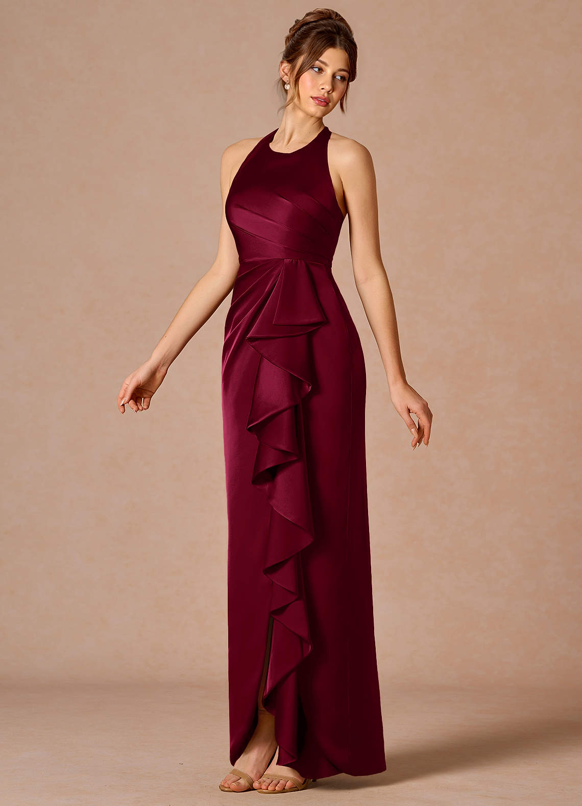 Lilibeth Merlot Maxi Dress Ready to Ship | Azazie