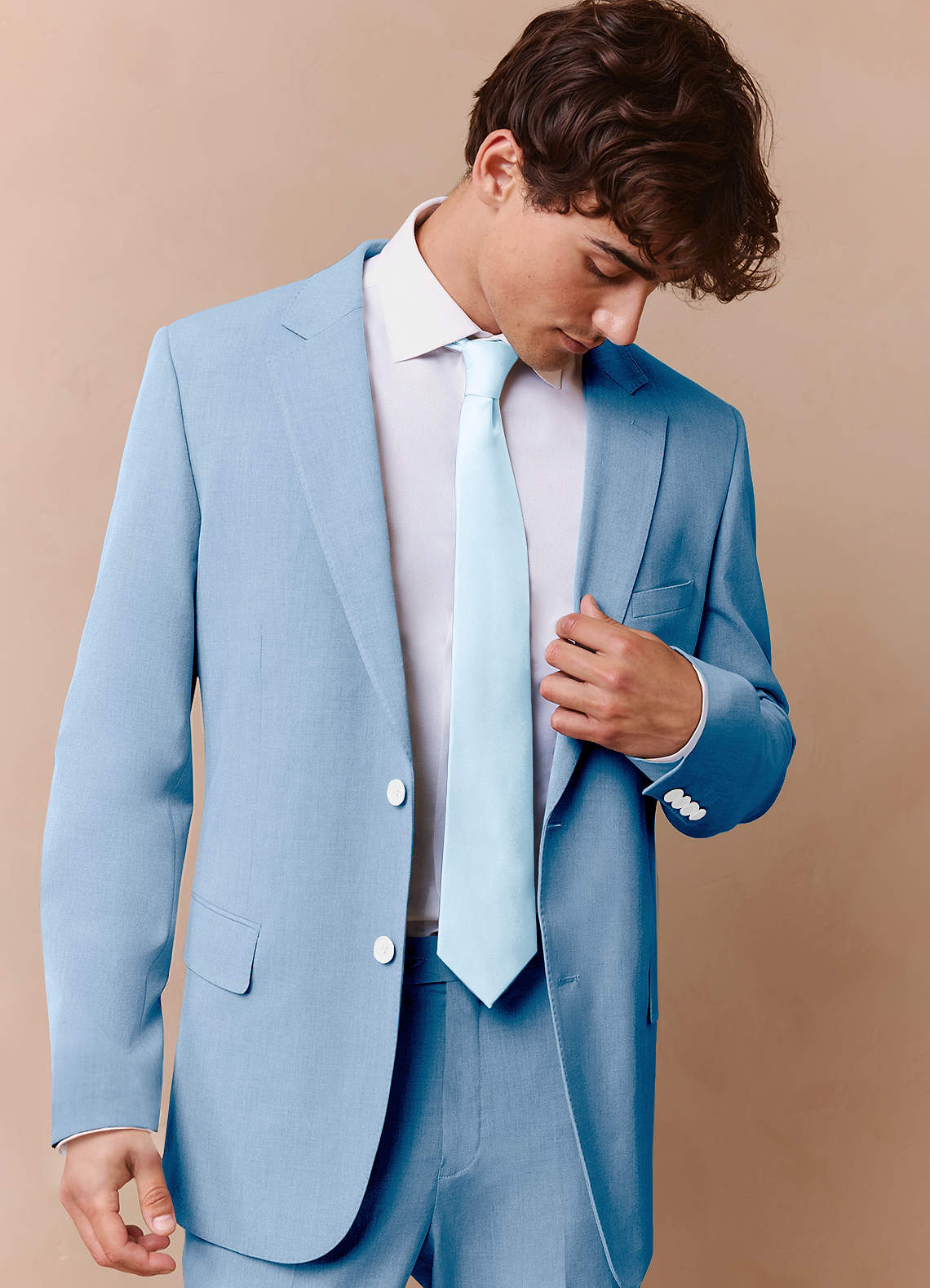 front James Sky Blue Structured Stretch Suit