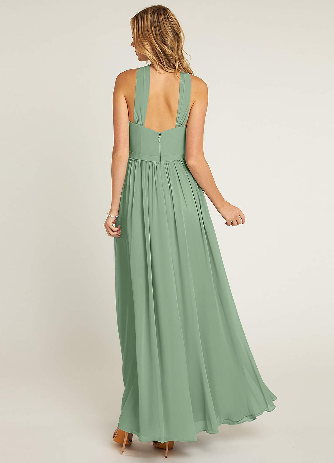 Azazie Jacey Ready to Ship Matcha Chiffon Bridesmaid Dresses | Azazie