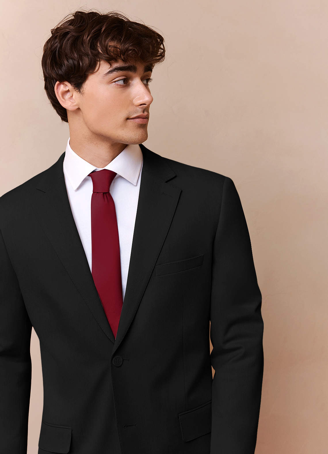 front Savile Czarny Kurtka garniturowa z mieszanki wełny