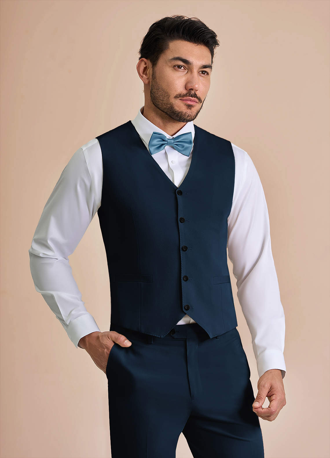 front William Navy Blue Comfort Blend Suit Vest