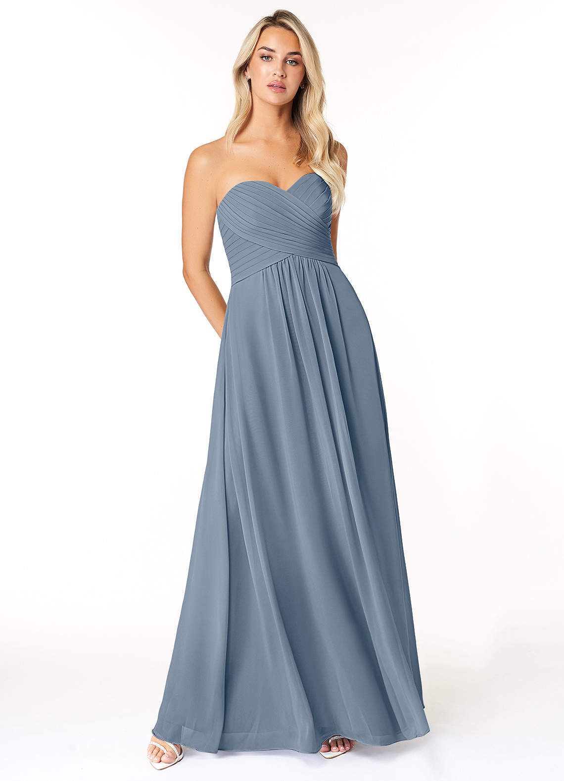 Azazie Yazmin Bridesmaid Dresses Twilight A-Line Sweetheart Neckline Chiffon Convertible Dress image1