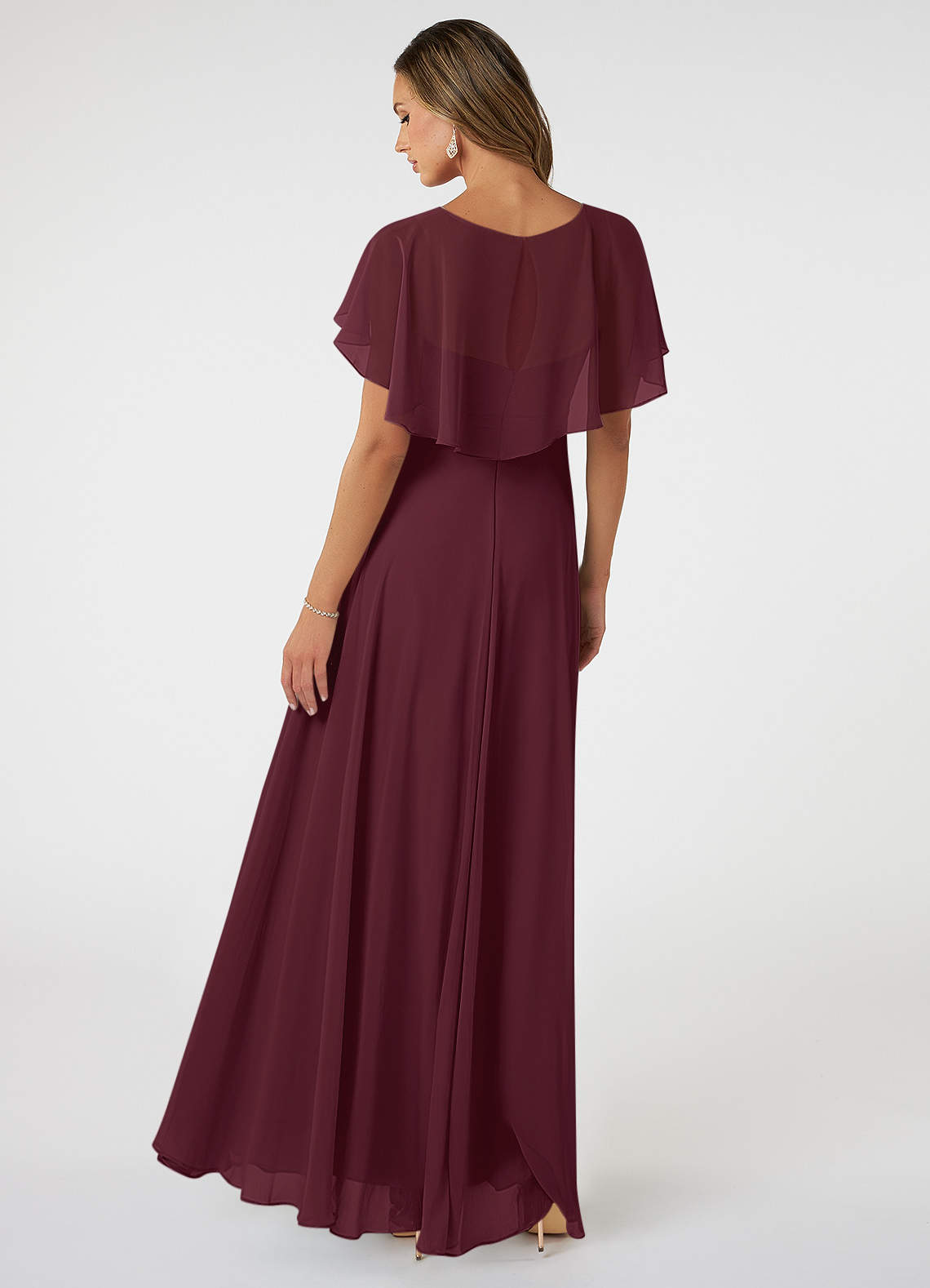 Azazie Jamie Bridesmaid Dresses A-Line Chiffon Floor-Length Dress image1