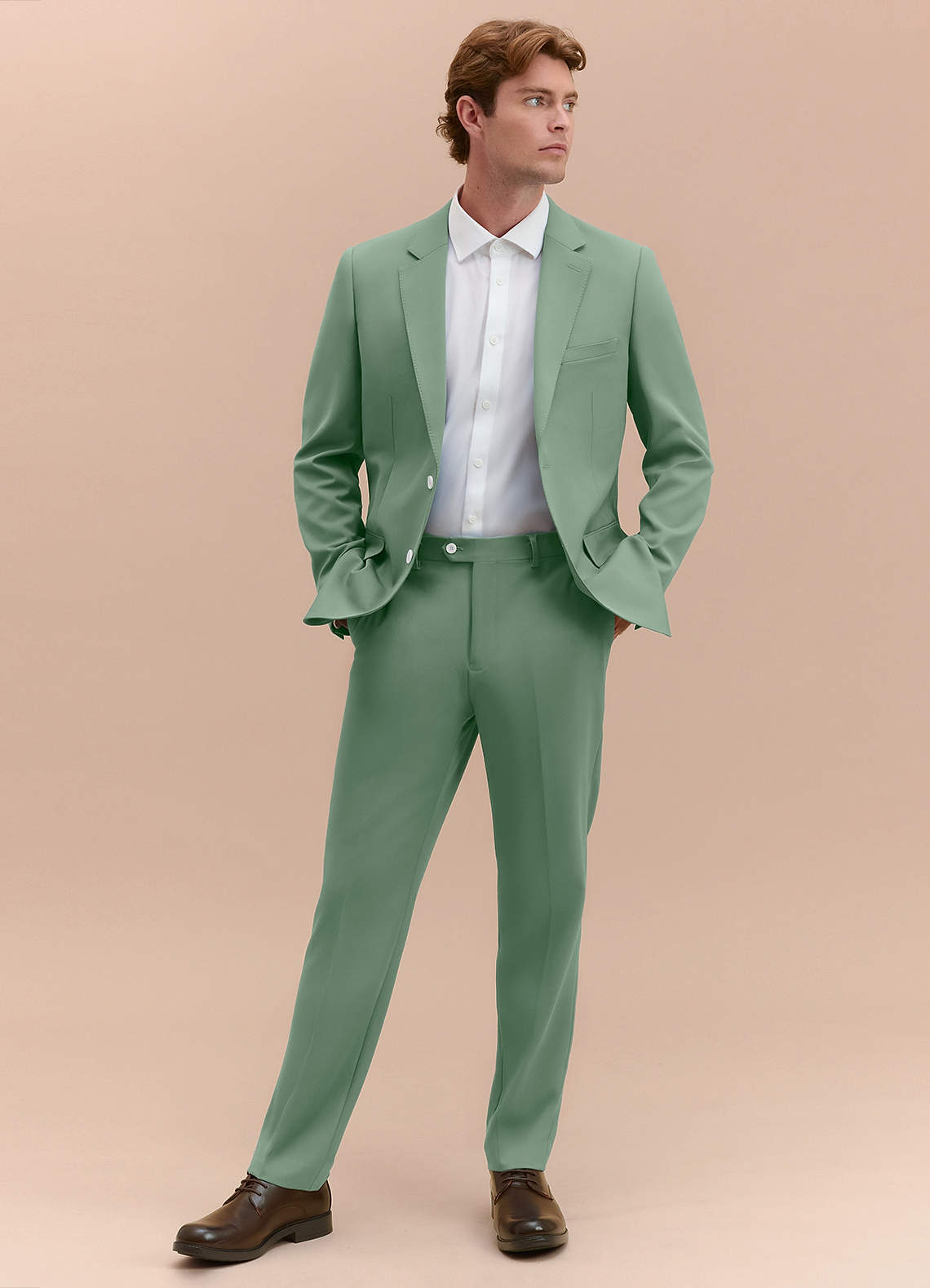 front James Matcha Structured Stretch Suit