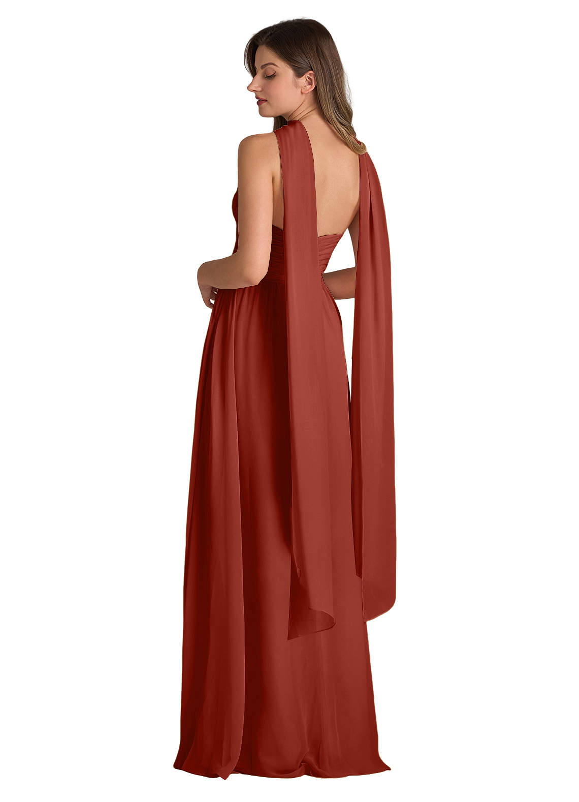 front Azazie Matching Color Chiffon Scarf
