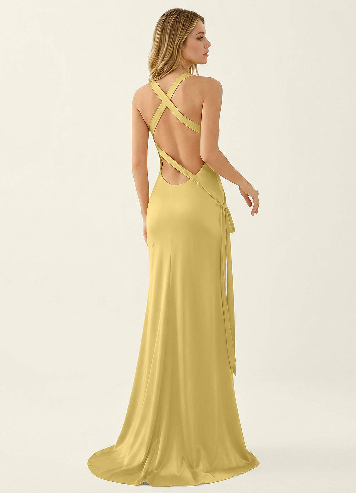 yellow dress with open back Andie Satin Maxi  Shop American Threads Women's Trendy Online Boutique Blue / M Azazie 2026 Open Back Mermaid