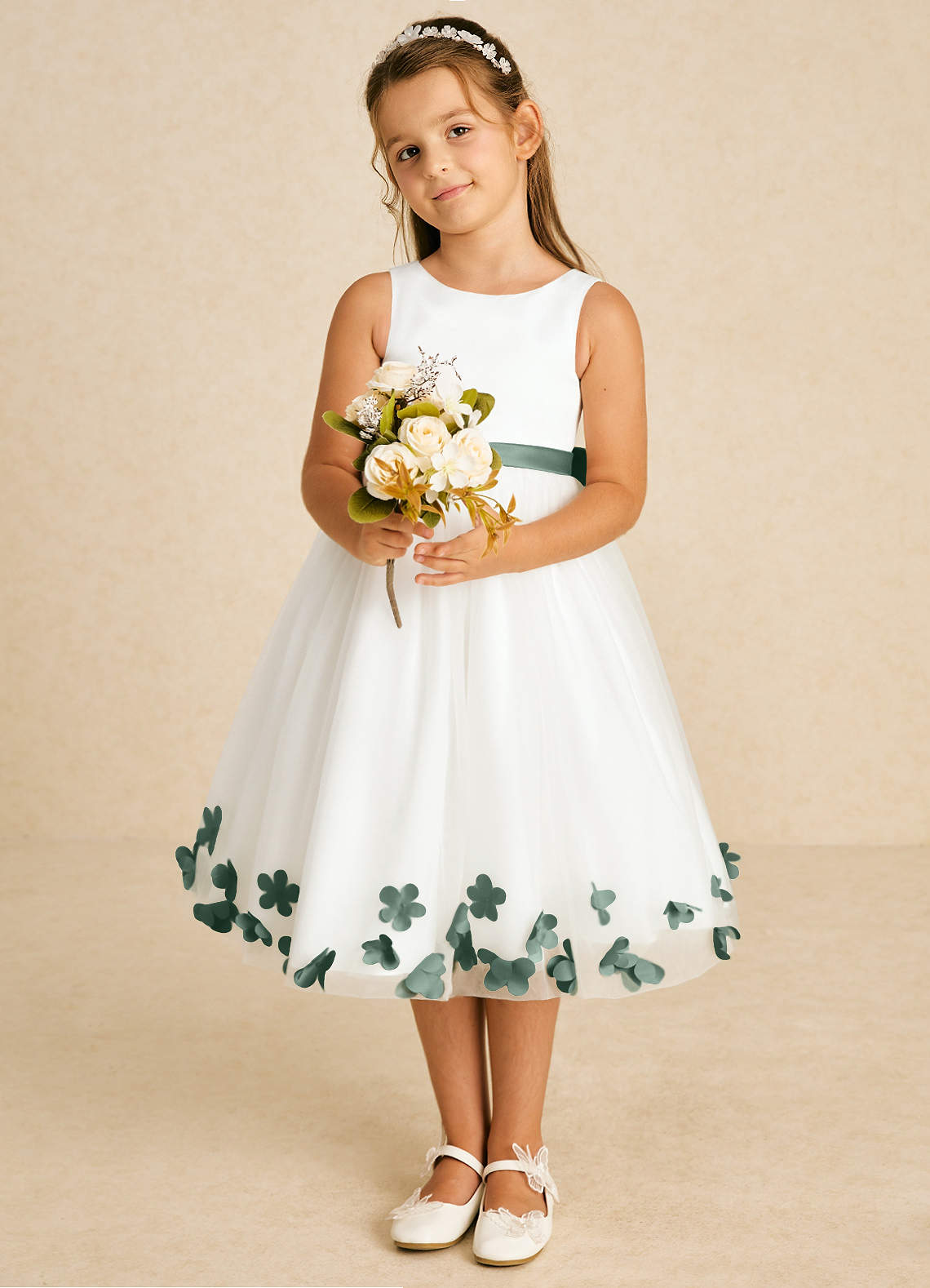 white dress with green embroidery Clarissa Dress in Strawberry 2X